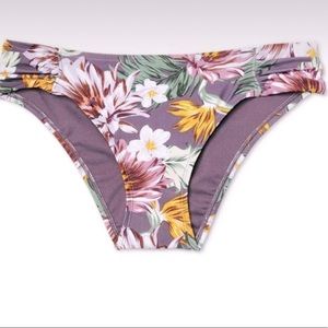 NWT Kona Sol Purple Floral Hipster Bikini Bottom XL